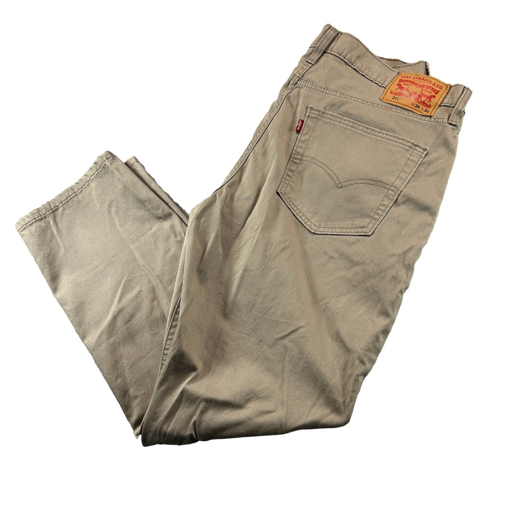 Levi's 541 Athletic Taper Pants Mens 36x30 Khaki Tan Stretch Casual Chino